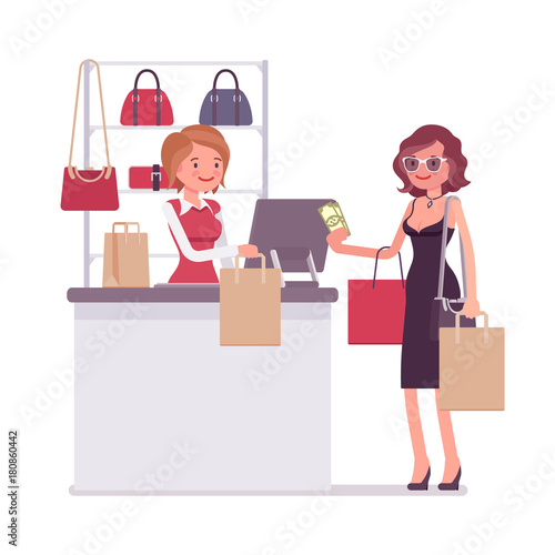 Woman paying for shopping