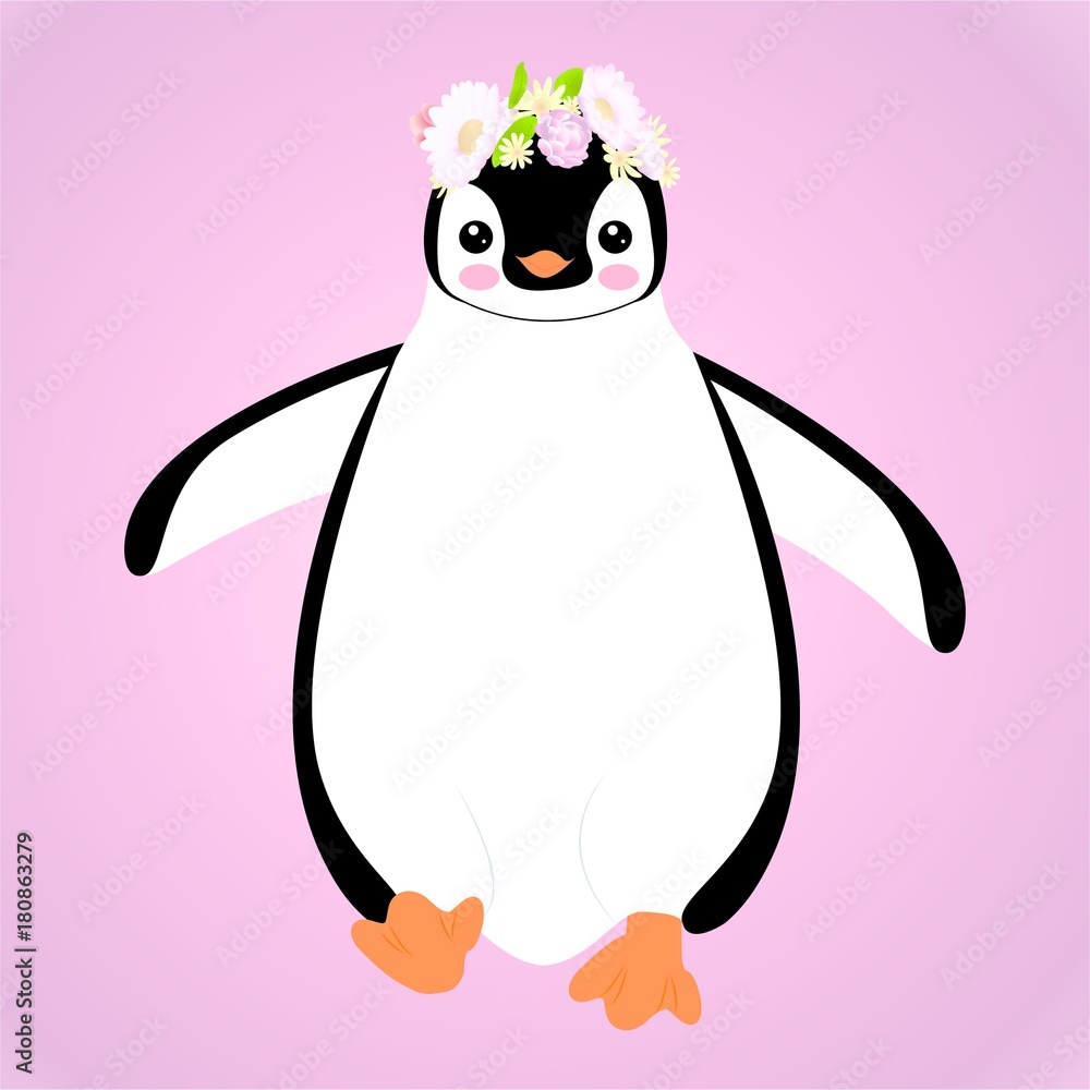 Fototapeta premium Cute cartoon penguin