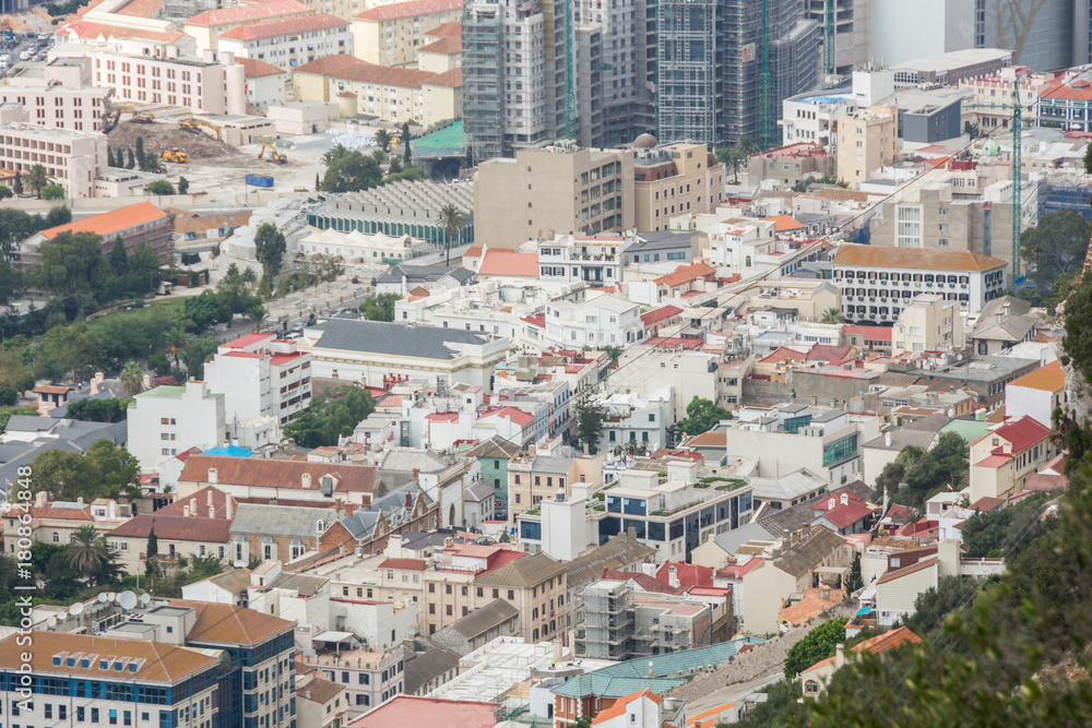 Fototapeta premium Gibraltar panorama from Upper Rock