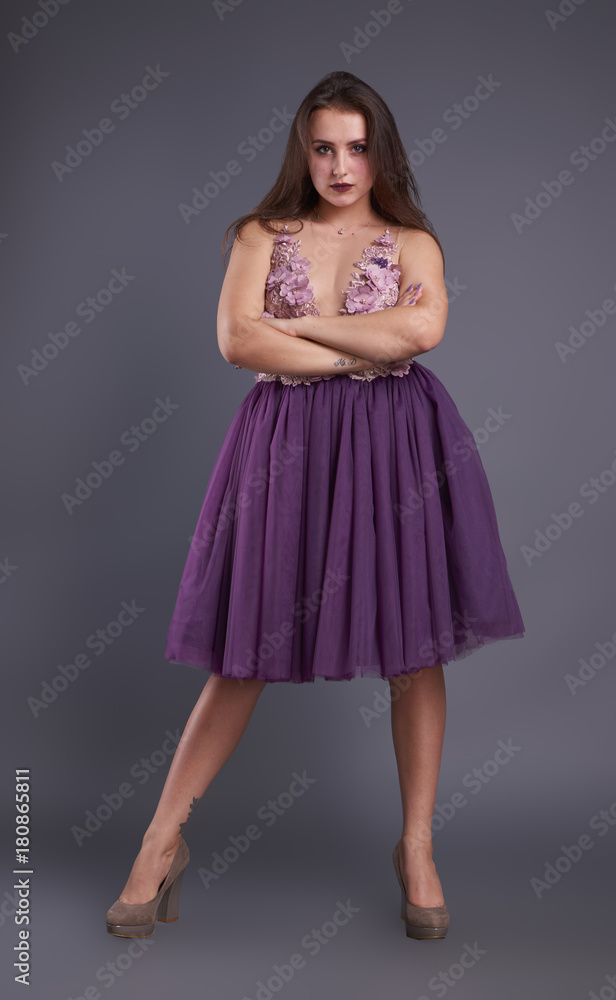 Naklejka premium Strong and gentle girl background isolated