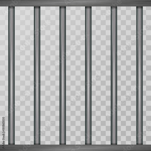 Prison bars isolated on transparent. Vector illustration. Way out to freedom concept