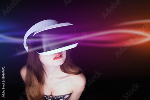 Girl with VR-haedset.