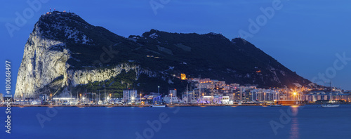 Panorama of Gibraltar seen from La Linea de la Concepcion