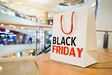 Black Friday paper bag in the mall