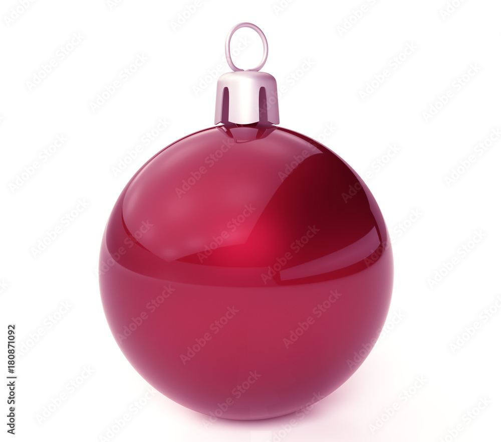 Obraz premium Christmas red balls , on a white background, 3d rendering