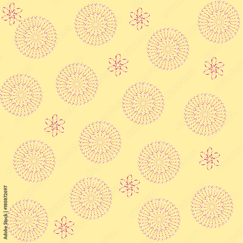 Fototapeta premium Pattern consist from flowers wich maded from candies cane