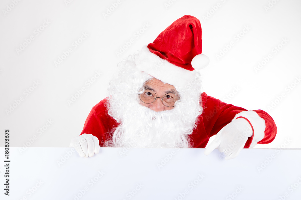 Santa claus with white board Santa claus with white board