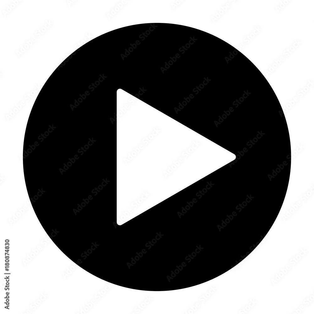 Play button silhouette icon. Vector illustration Play button silhouette icon. Vector illustration