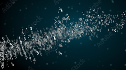 Image of Abstract network with digits photo