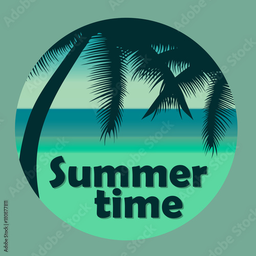 Summer time poster. Flat vector illustration © makyzz