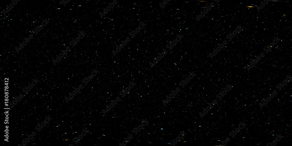Fototapeta premium Panorama pola gwiazdowego, mapa środowiska HDRI (średnia gęstość). Rzut równomierny, panorama sferyczna. 3d ilustracja