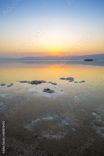 Dead sea sunrise. Israel resort