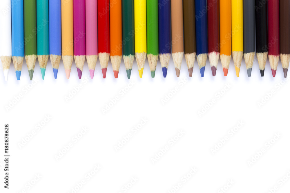 Color pencils on white isolation Color pencils on white isolation