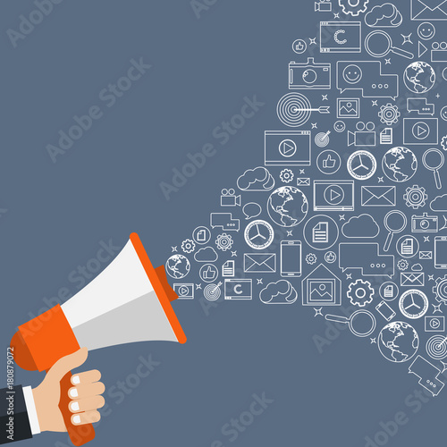 Digital marketing concept. Flat vector illustration.
