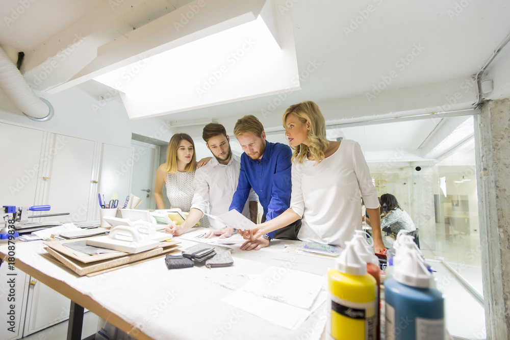 Fototapeta premium Business people discussing a strategy and working together in office