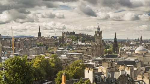 4K Timelapse Video of Edinburgh from Calton Hil, Scotland, United Kingdom