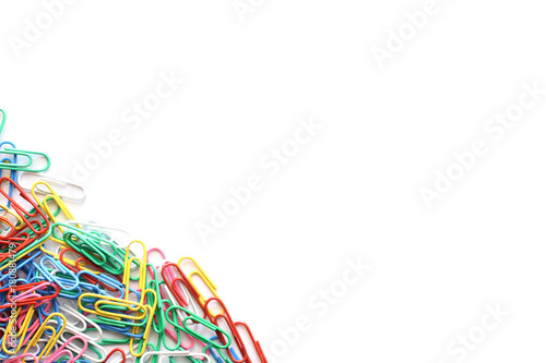 Paper clips isolated on white background