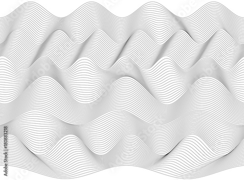 Design element wavy ribbon from many lines06