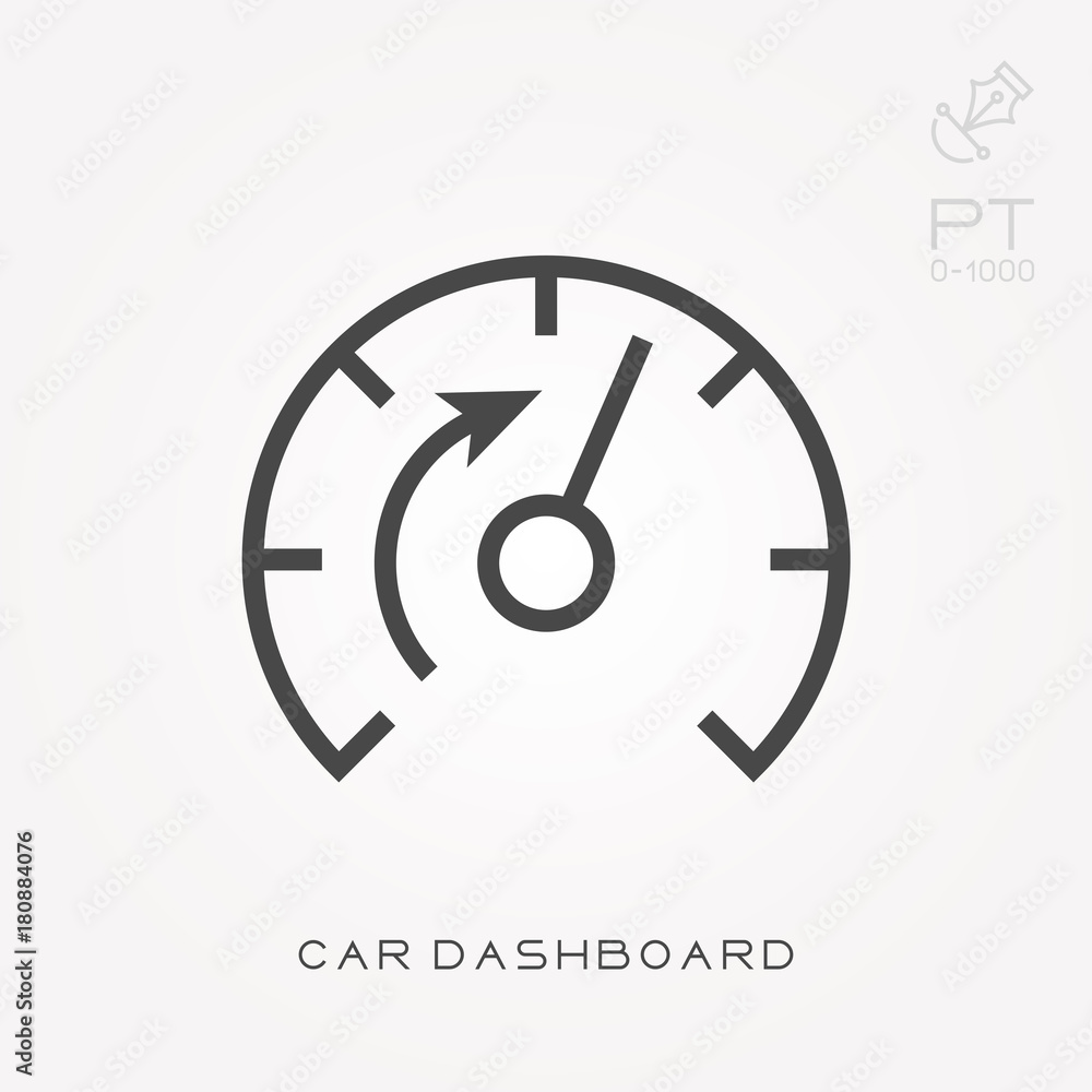 Line icon car dashboard Line icon car dashboard