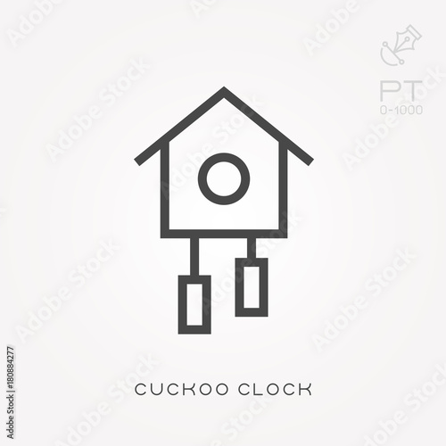 Line icon cuckoo clock