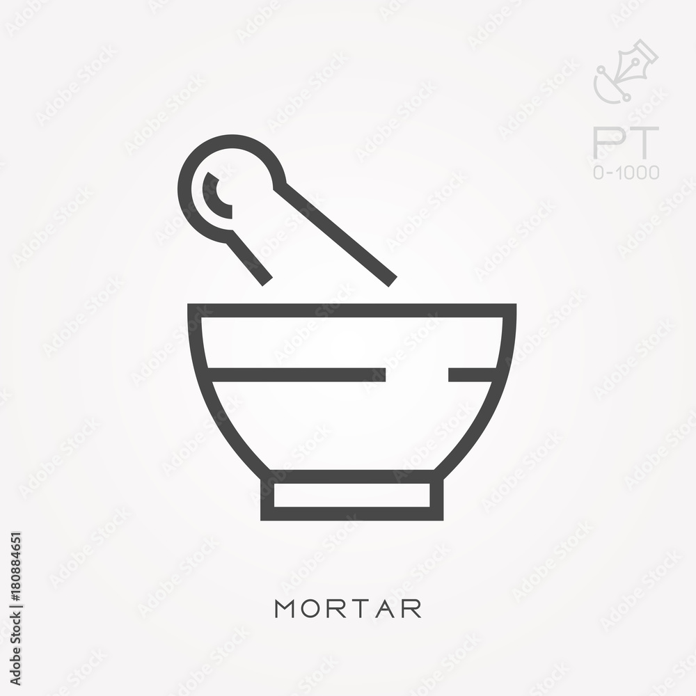 Line icon mortar Line icon mortar