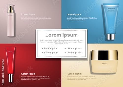 Cosmetic ads template, skin care products concept