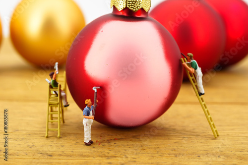 Miniature of painters and christmas balls