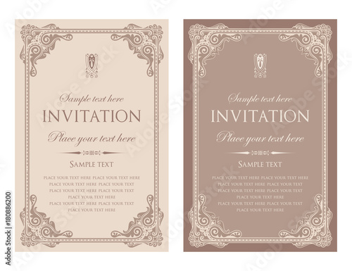 Invitation card vector design - vintage style