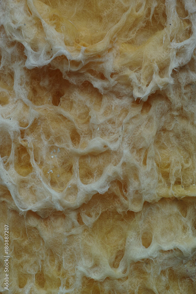 Old mineral wool aka rock wool insulation material detail. Stock Photo