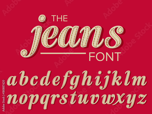 Vector of modern stylized font and alphabet