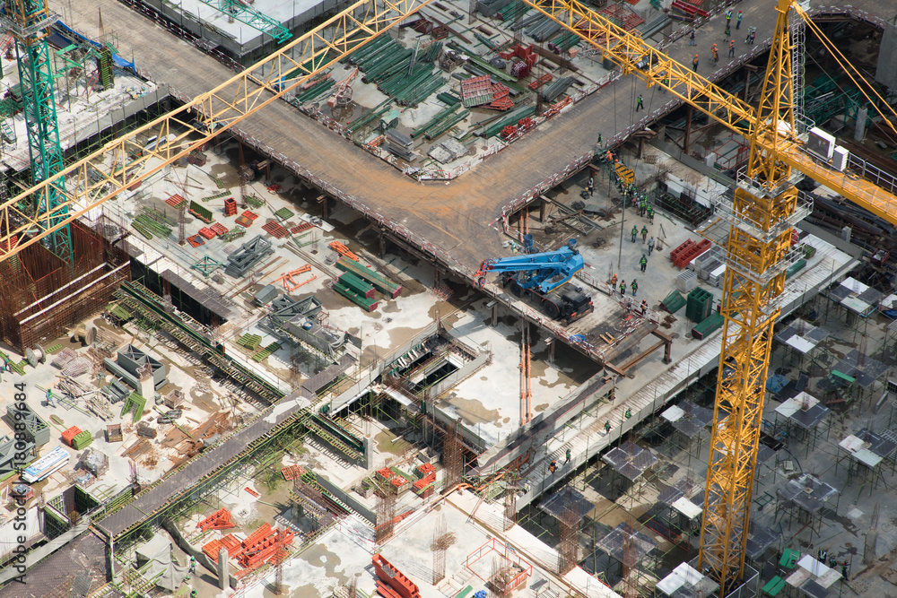 top view of the construction site
