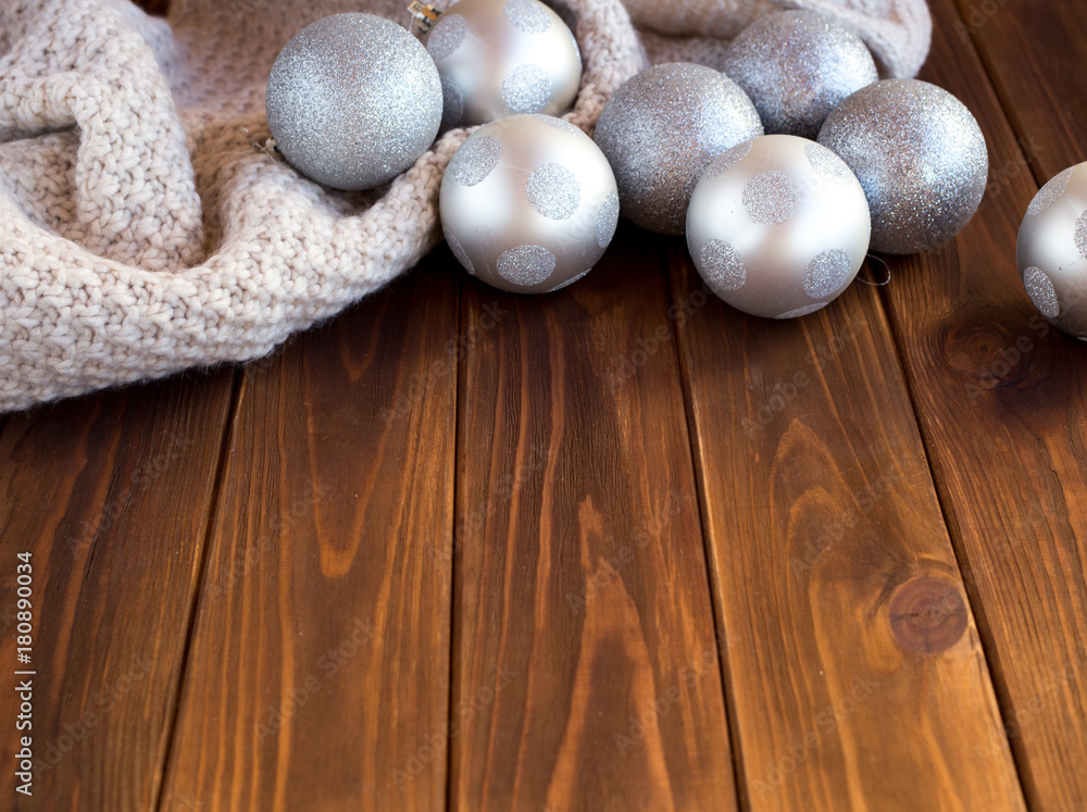 Christmas tree toys on a wooden table. Preparation for the New Year
Christmas tree toys on a wooden table. Preparation for the New Year