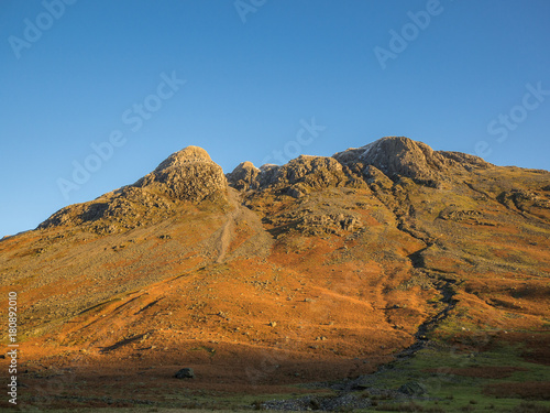 Langdale Pikes Lake District Cumbria in Morning sunlight
