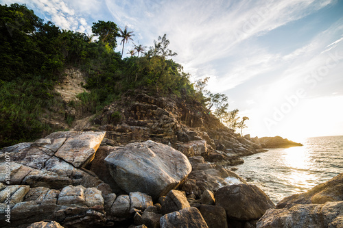 Wallpaper Mural Koh Phangan rocky beach at the sea with sunset Torontodigital.ca