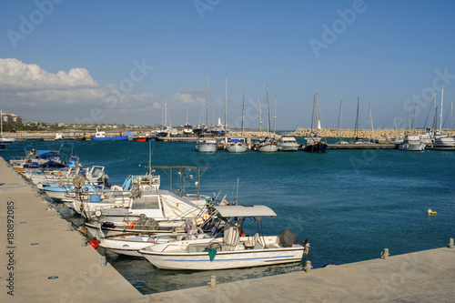 Zygi, Cyprus harbour with fishing boats