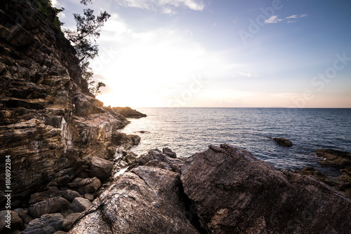 Wallpaper Mural Koh Phangan rocky beach at the sea with sunset Torontodigital.ca