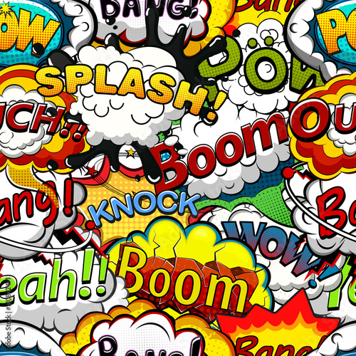 Comics speech bubbles seamless pattern. Illustration