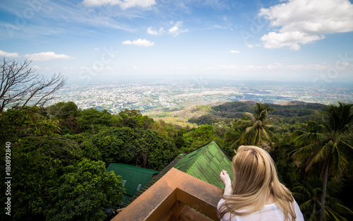Wallpaper Mural View over Chiang Mai with girl  Torontodigital.ca