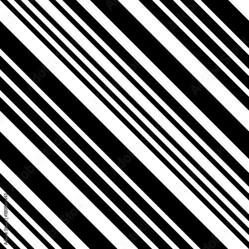 Black and White Diagonal Striped Seamless Pattern