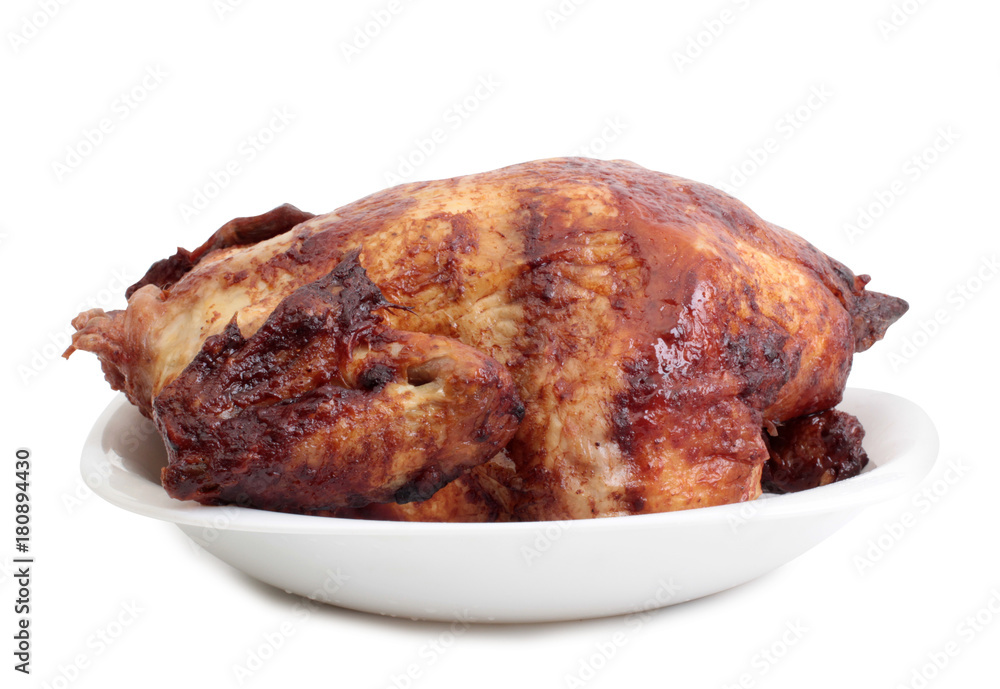 Pieces of chicken on a white background Pieces of chicken on a white background