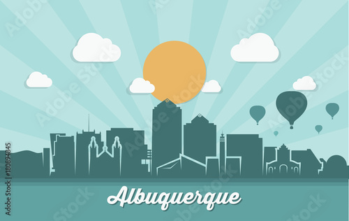 Albuquerque skyline - ribbon banner - New Mexico
