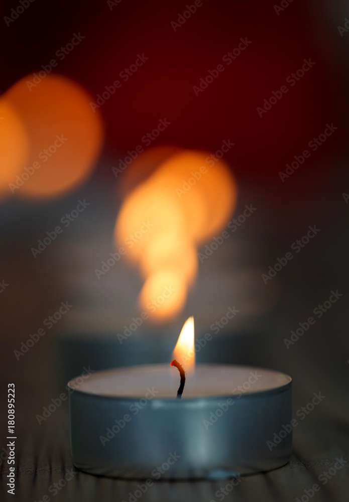 Many small burning candles Many small burning candles