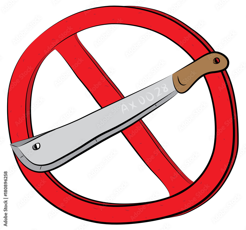 Machete weapon not allowed sign Stock Vector Adobe Stock