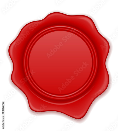 red wax stamp vector illustration