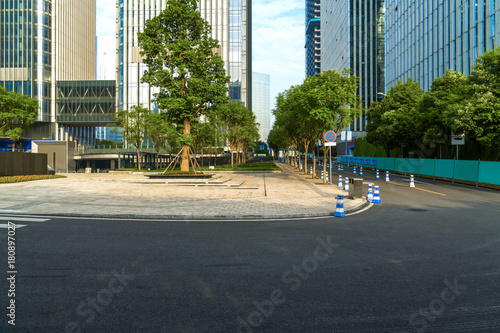 empty highway with cityscape and skyline of chongqing China.