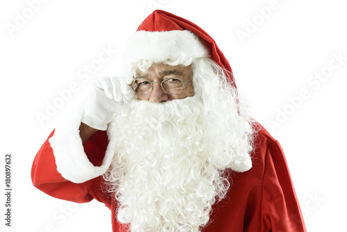 Smiling Santa Claus on white background