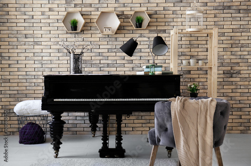 Modern room design with vin...