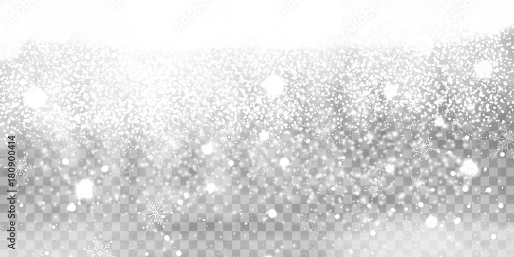 Falling Snow In Different Shapes. Christmas Snow With Snowflakes On  Transparent Background. Snowfall. White Snowflakes Flying In Air. Royalty  Free SVG, Cliparts, Vectors, and Stock Illustration. Image 90472681.
