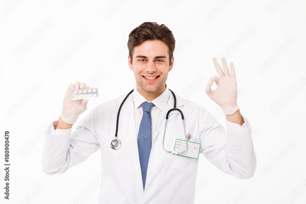 Close up portrait of a confident young male doctor