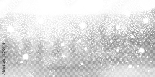 Falling Christmas Shining transparent beautiful snow isolated on transparent background. heavy snowfall, snowflakes in different shapes and forms. White snowflakes flying in the air.